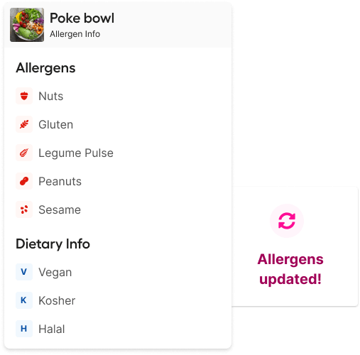Keep track of and share food allergen information 