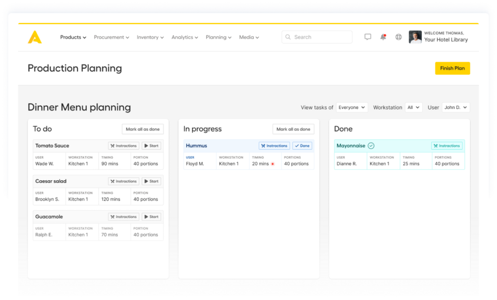 Food Production Planning Software