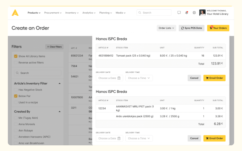 F&B Procurement Software