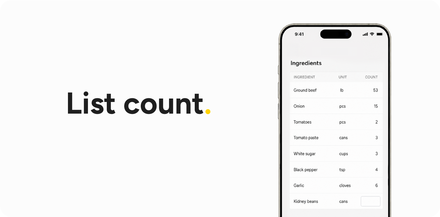 digital stock counting with list at restaurant kitchen Apicbase