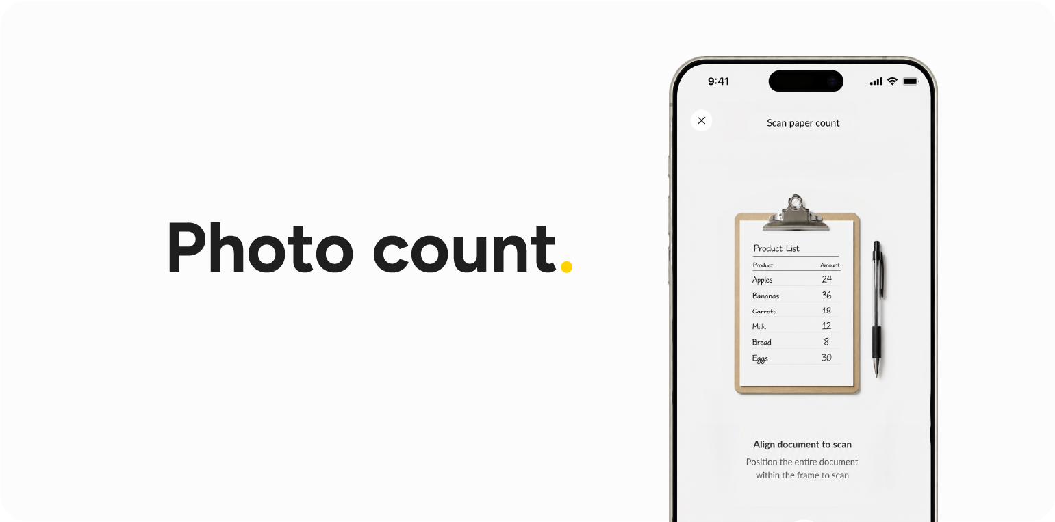 stock counting in restaurant on paper and then taking a photograph Apicbase